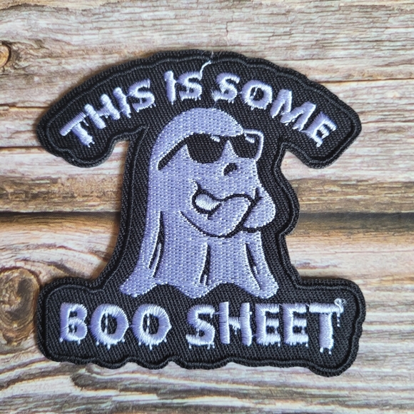 This Is Some Boo Sheet Funny Ghost Halloween Embroidered Iron On Patch - Picture 1 of 2